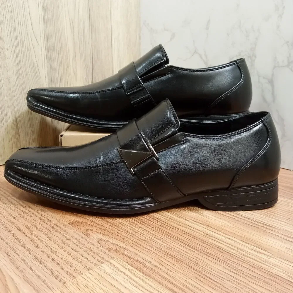 Bruno Marc Mens Sz 9‎ EU 42 Giorgio 3 Black Oxford Slip On Leather